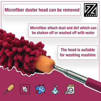 3 Extendable Telescopic Magic Microfibre Cleaning Feather Duster Extending Brush - ZYBUX