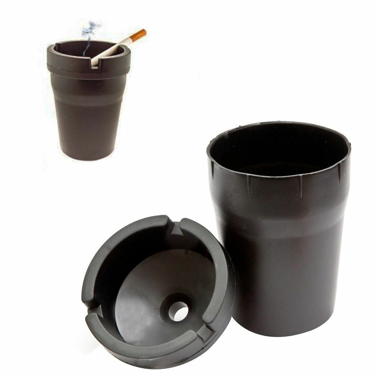 New 2 X BUTT BUCKET ASHTRAY Cigarette Self Extinguishing Bin Car Home Portable