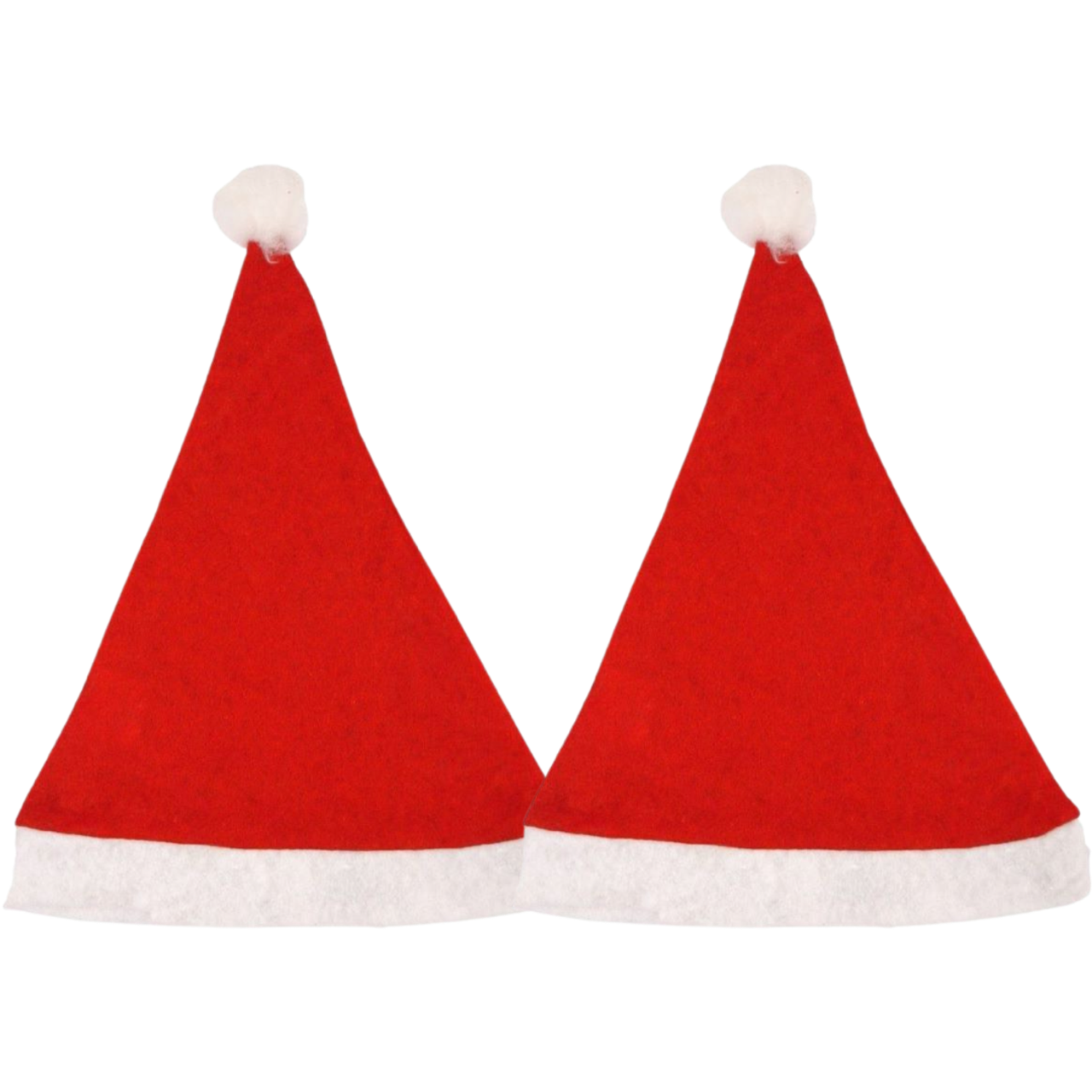 2 x Child Size Felt Santa Hats - Unisex Christmas Fancy Dress