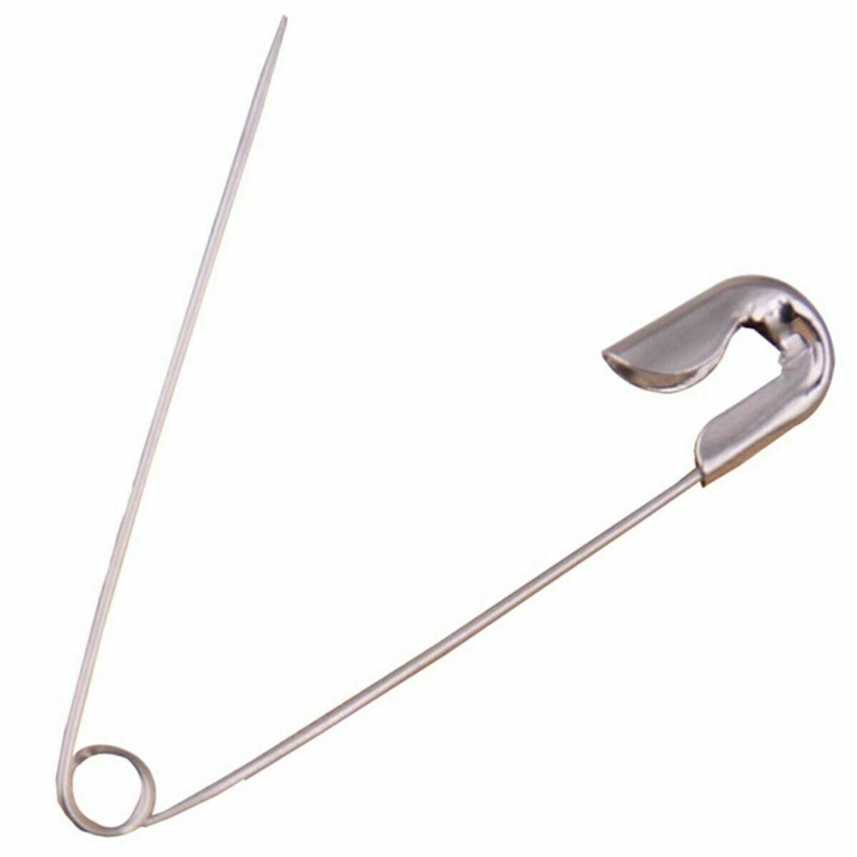 50 Silver Safety Pins – 4 Assorted Sizes for Sewing, Crafts & Weddings