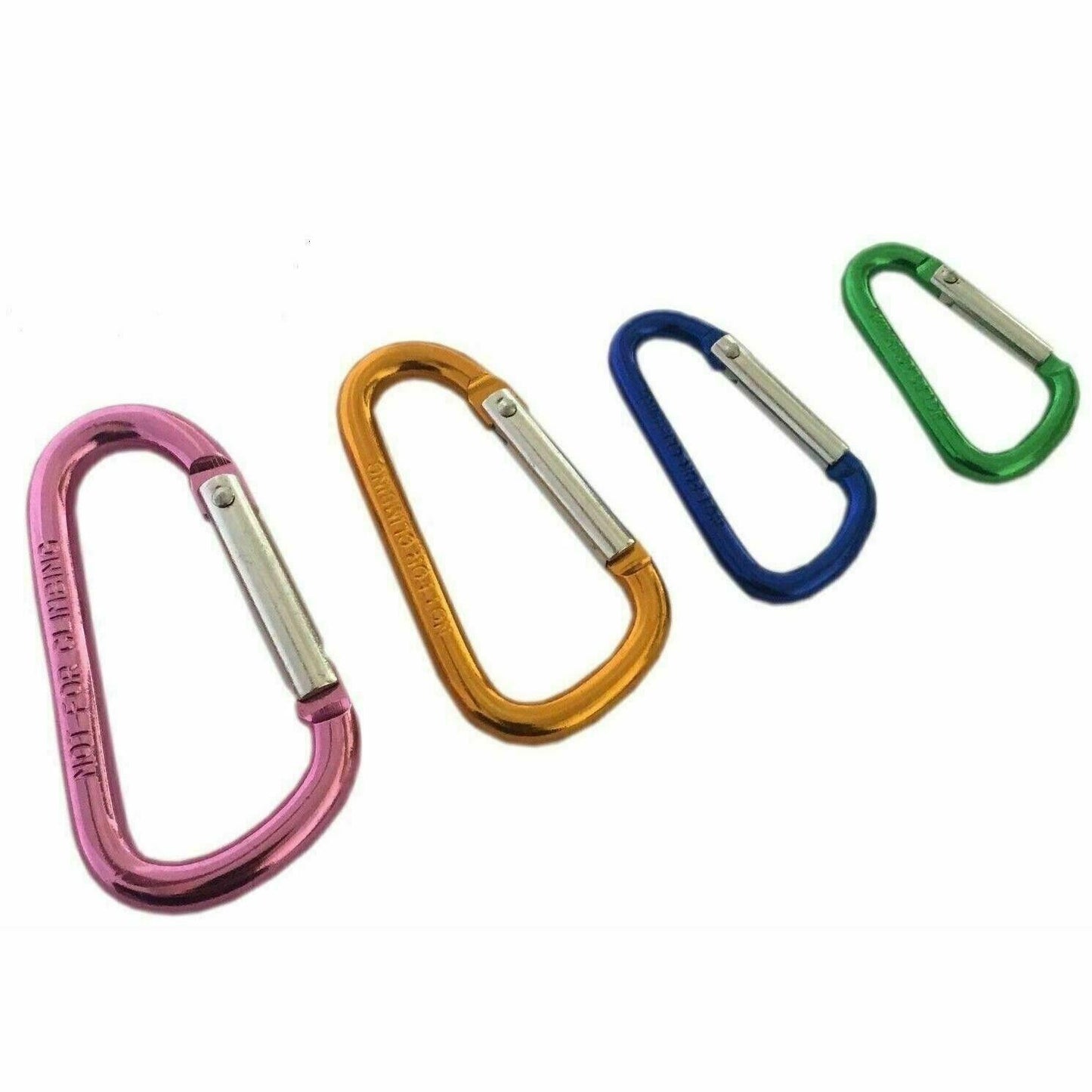 4 Pc Aluminium Spring Links Set Camping Clips Caribiner Snap Hooks Keyring 4-7cm