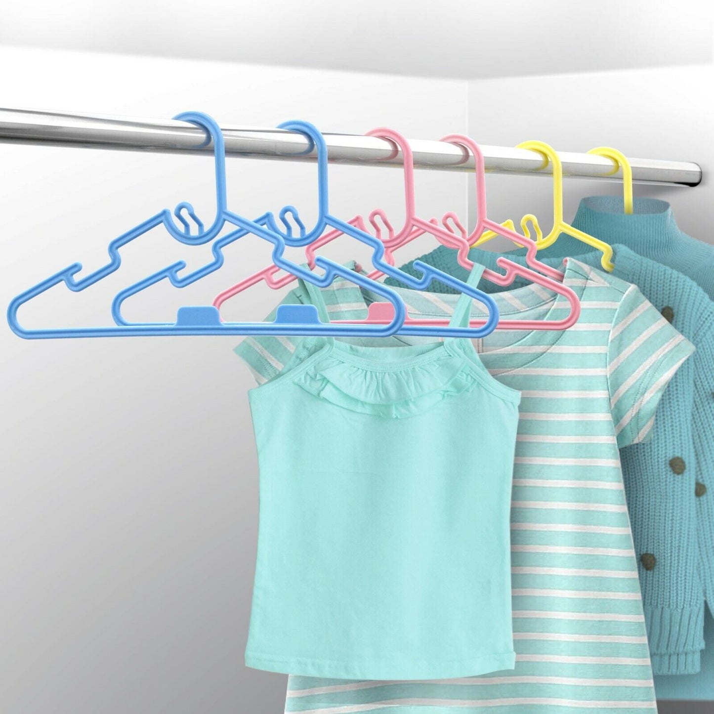 Baby Kids Children Plastic Hangers Coat Clothes Cloths With Stackable Hooks New
