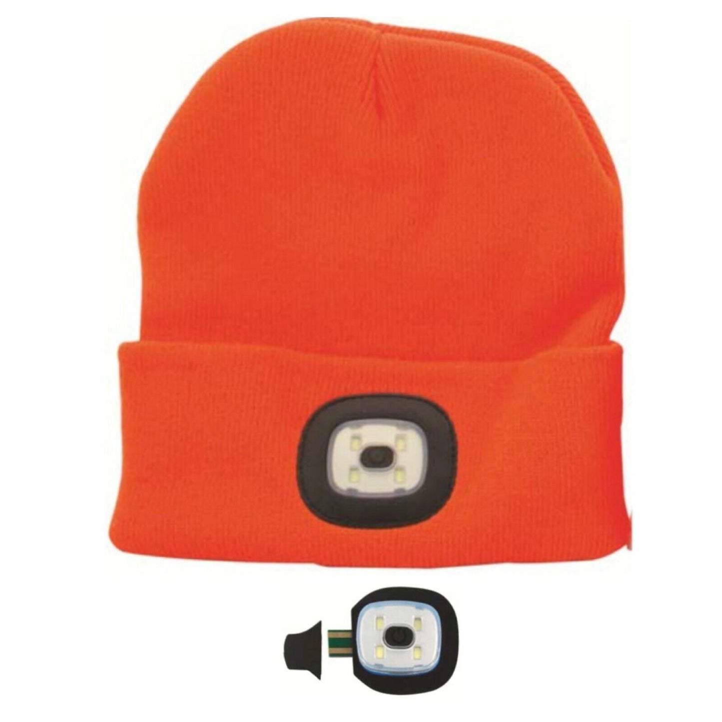 Knitted Wooly Beanie Hat With LED Light Unisex Warm High Powered Head Torch Lamp - ZYBUX