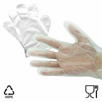 100pk Disposable Plastic Gloves PE Polythene Clear Catering Food Car Safe Prep