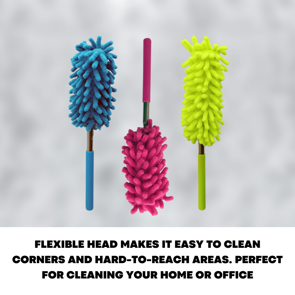 3 Extendable Telescopic Magic Microfibre Cleaning Feather Duster Extending Brush - ZYBUX