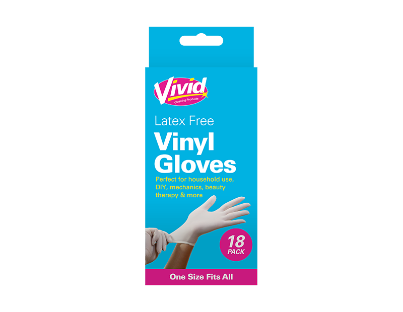 18 Pack Disposable Vinyl Gloves For Multi-Purpose Use