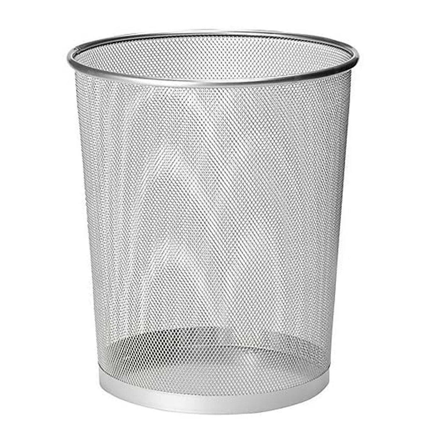2 x METAL MESH WASTE PAPER BIN FOR OFFICE HOME USE BEDROOM - LIGHTWEIGHT STURDY