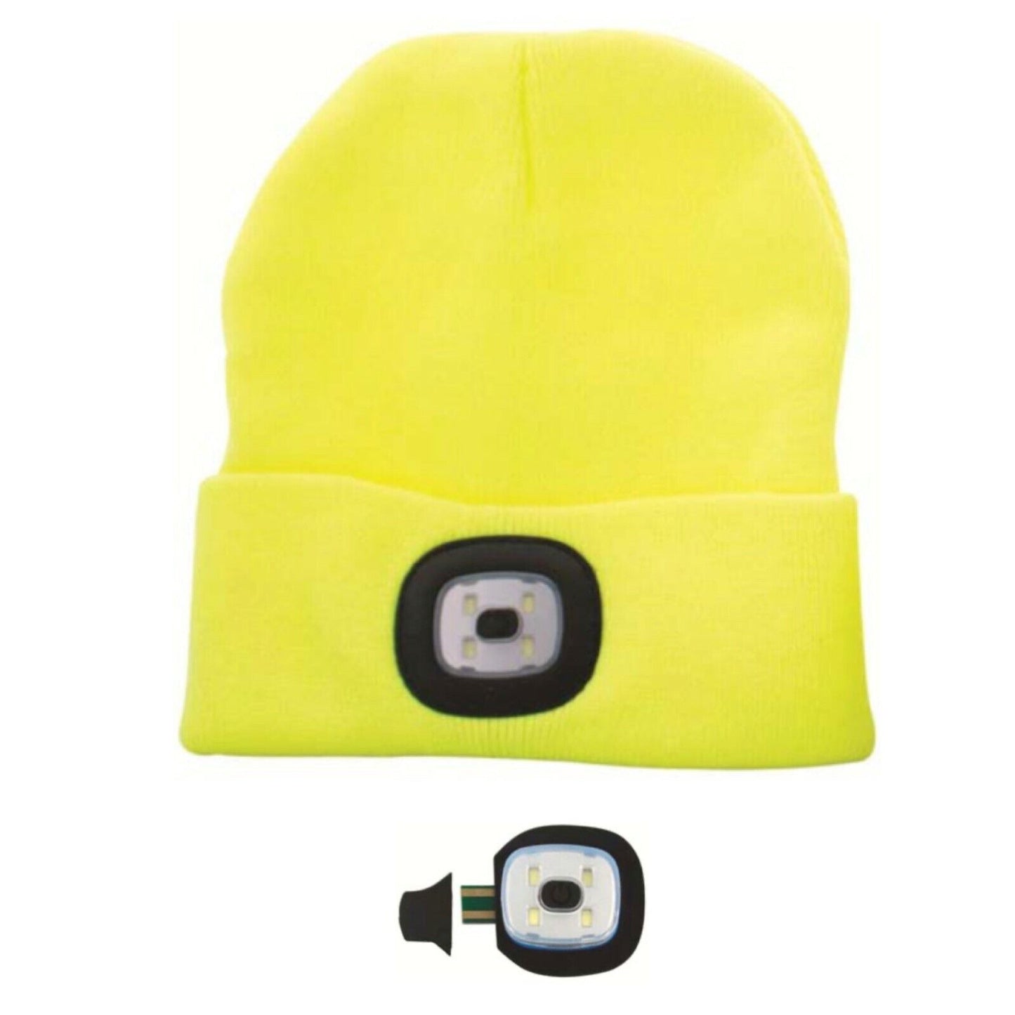 Knitted Wooly Beanie Hat With LED Light Unisex Warm High Powered Head Torch Lamp - ZYBUX