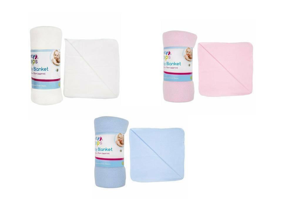 Soft Baby Fleece Blanket Newborn Pram Crib Moses Basket Boy Girl Lightweight - ZYBUX