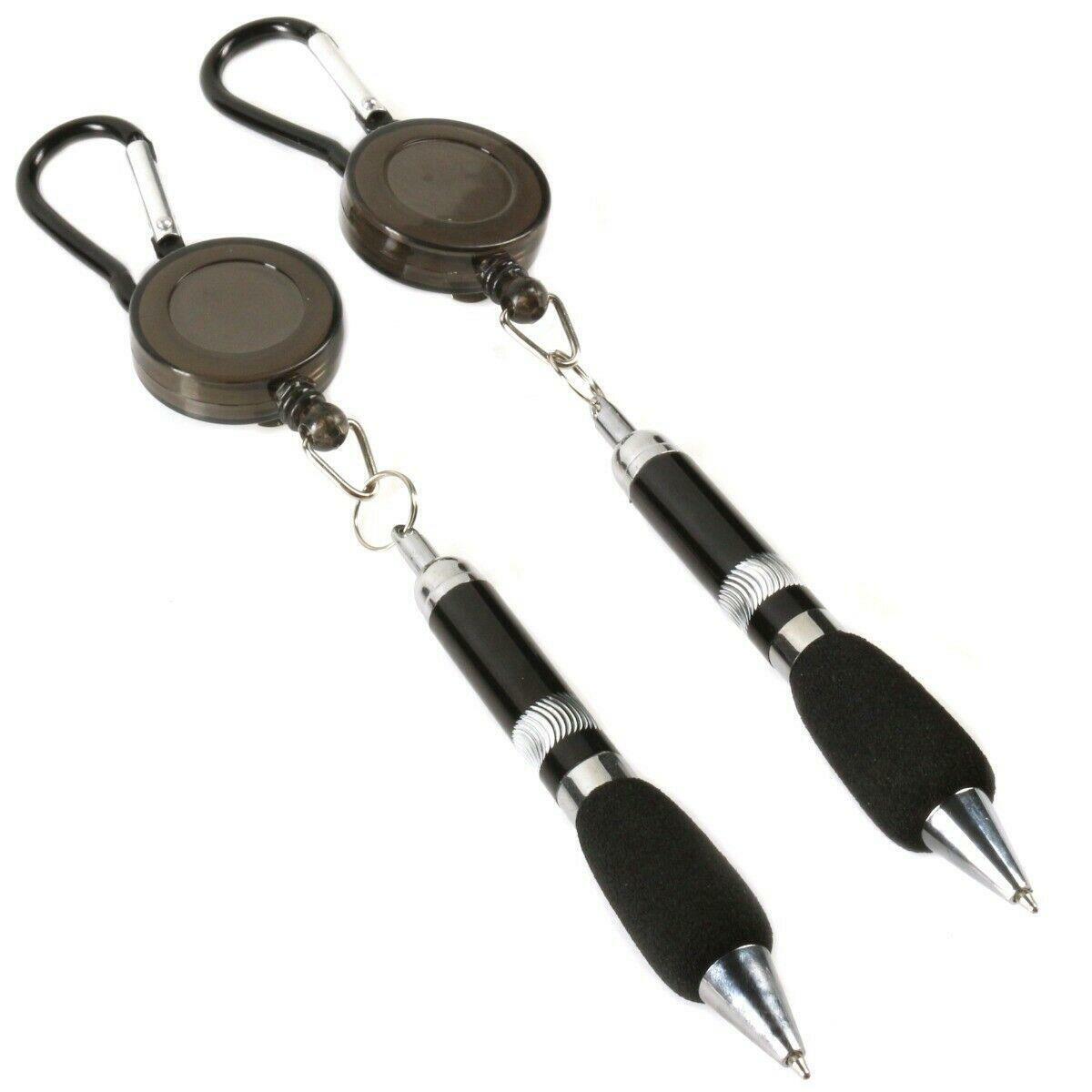 2x RETRACTABLE CLIP ON PENS Nurse/Doctor Carabiner Key Chain Lanyard Stationery