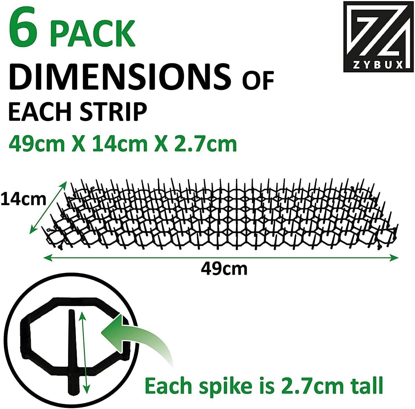 Cat Scat Mat Spike Garden Repellent Animal Scarer, 6x