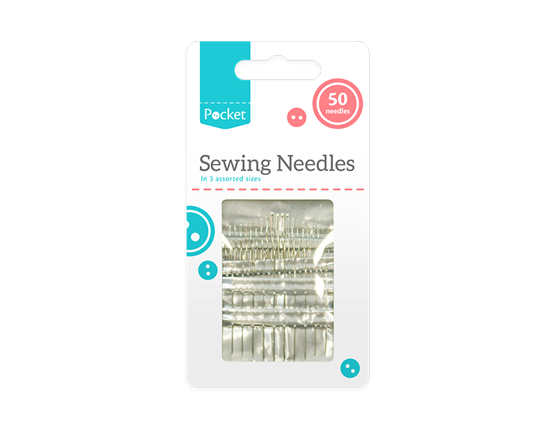 Sewing Needles 50 Pack - Assorted Sizes Hand Easy Thread Big Eye Sets Large Pack