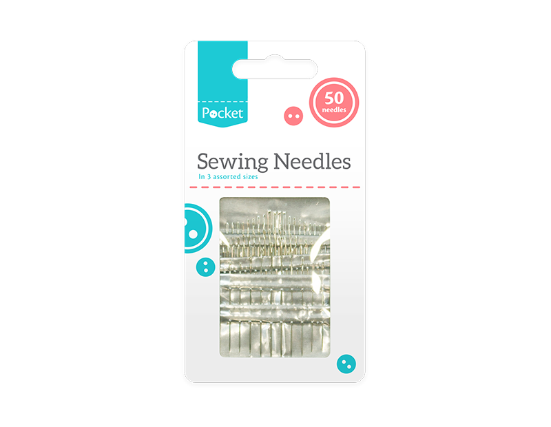 Hand Sewing Needles – 50 Pack Assorted Sizes, Easy Thread, Big Eye Set