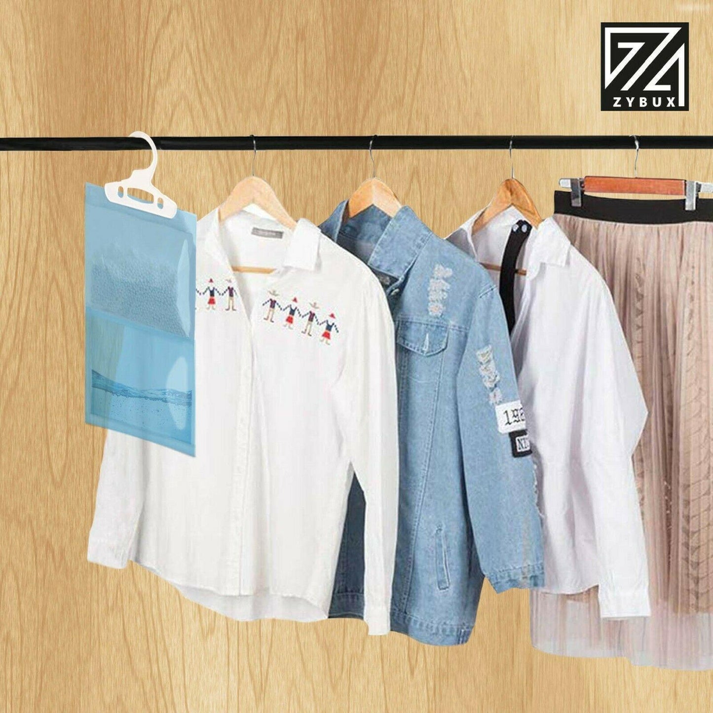 6 HANGING WARDROBE DEHUMIDIFIER BAGS MOULD MILDEW DAMP DRAWERS HOME DISPOSABLE