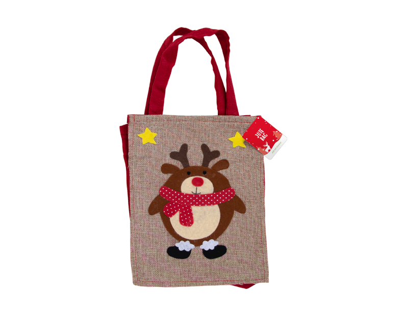 Jute HESSIAN CHRISTMAS Bag With HANDLES Kids Xmas Santa Stocking Gift Sack