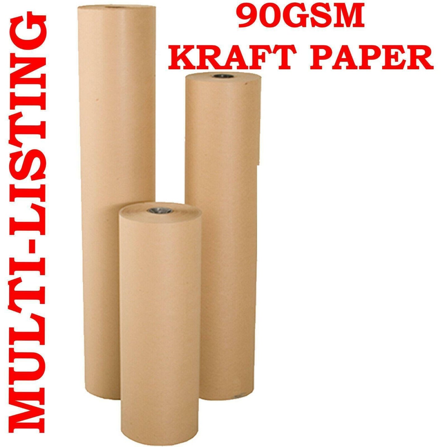 BROWN KRAFT PARCEL PAPER FOR WRAPPING PACKAGING PARCELS STRONG ROLLS 90GSM