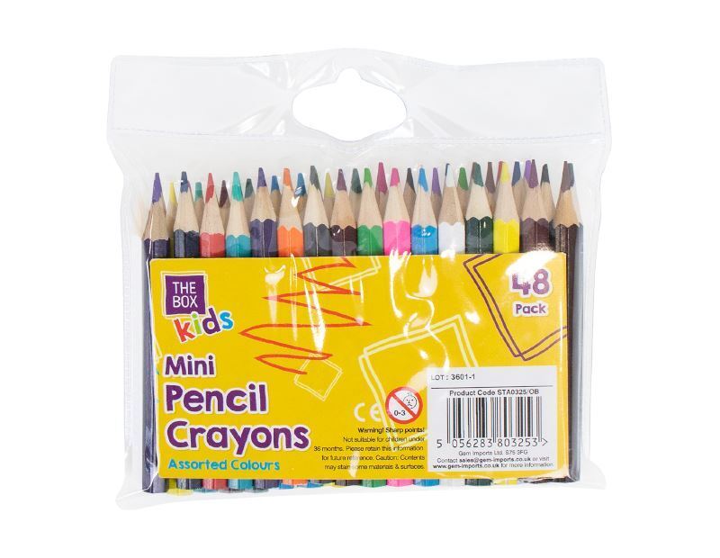 48 PCS Mini Colouring Pencils Crayons Kids School Fun Art Drawing Party Bags UK