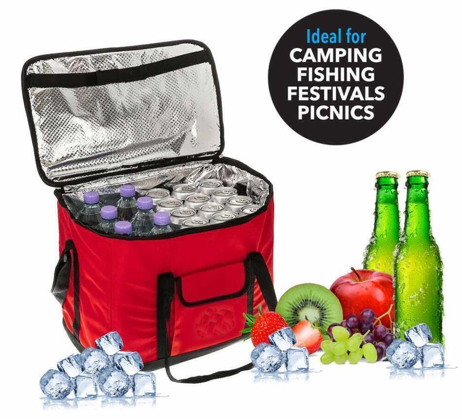 Extra Large 30L Insulated Cooler Cool Bag Box Picnic Camping Food Drink Ice