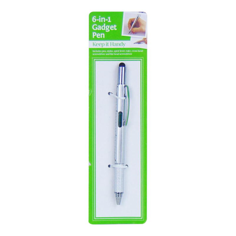 6 in 1 Handy Pen Multi Tool Gadget Stylus Ruler Screwdriver Spirit Level Pen