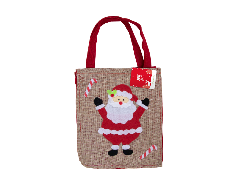 Jute HESSIAN CHRISTMAS Bag With HANDLES Kids Xmas Santa Stocking Gift Sack