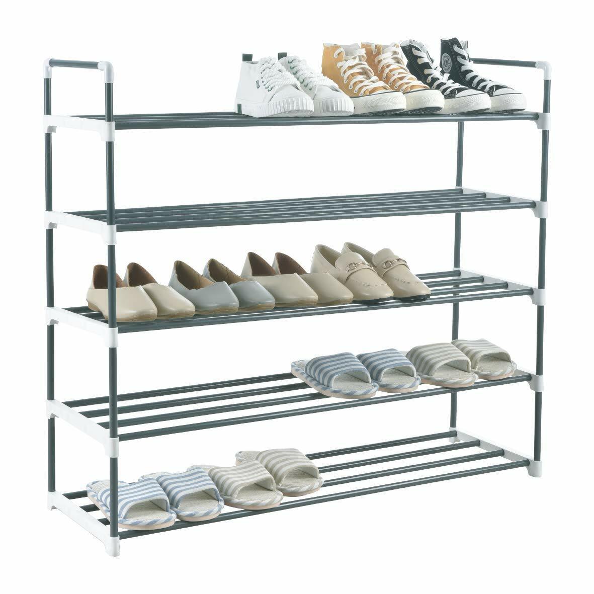 5 Tier Shoe Stand Storage Organiser Rack Compact Space Save Shelf HEAVY DUTY