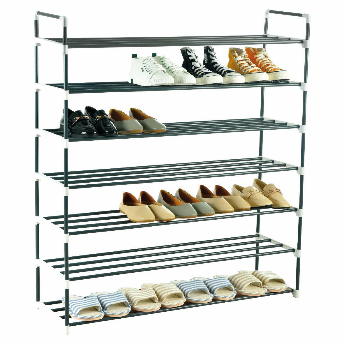 5 Tier Shoe Stand Storage Organiser Rack Compact Space Save Shelf HEAVY DUTY