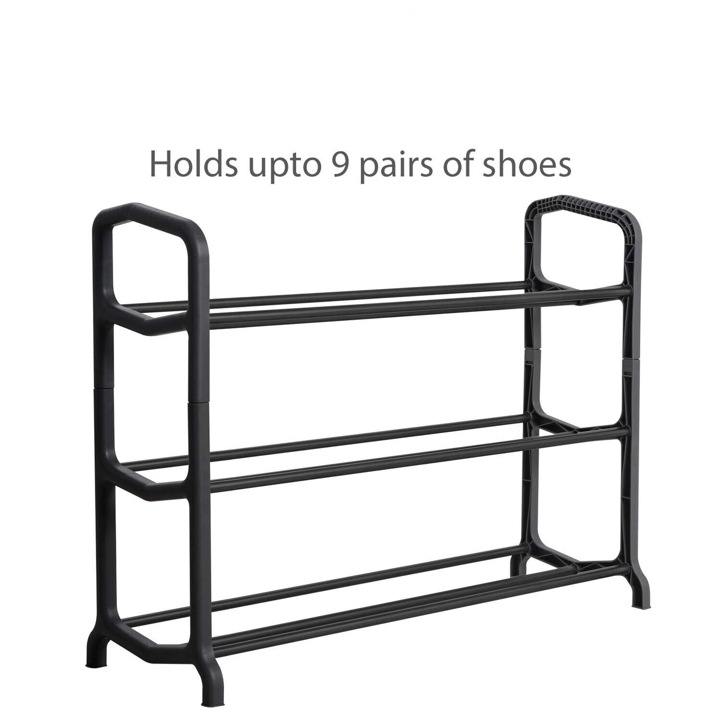 Black SHOE STAND Storage Organiser RACK Lightweight Compact Space Saving Saver
