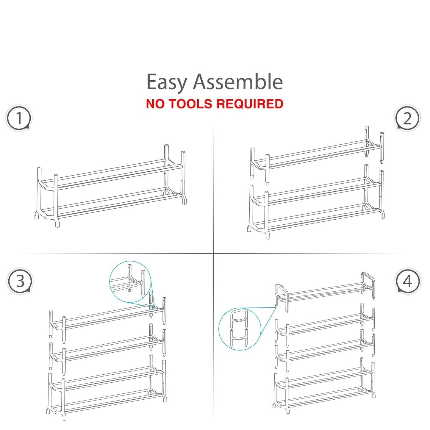 Black SHOE STAND Storage Organiser RACK Lightweight Compact Space Saving Saver