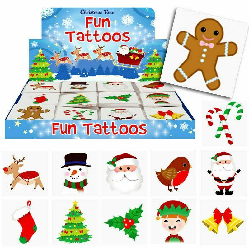 12-144 Christmas Kids Santa Pretend Transfer Tattoos Stocking Fillers