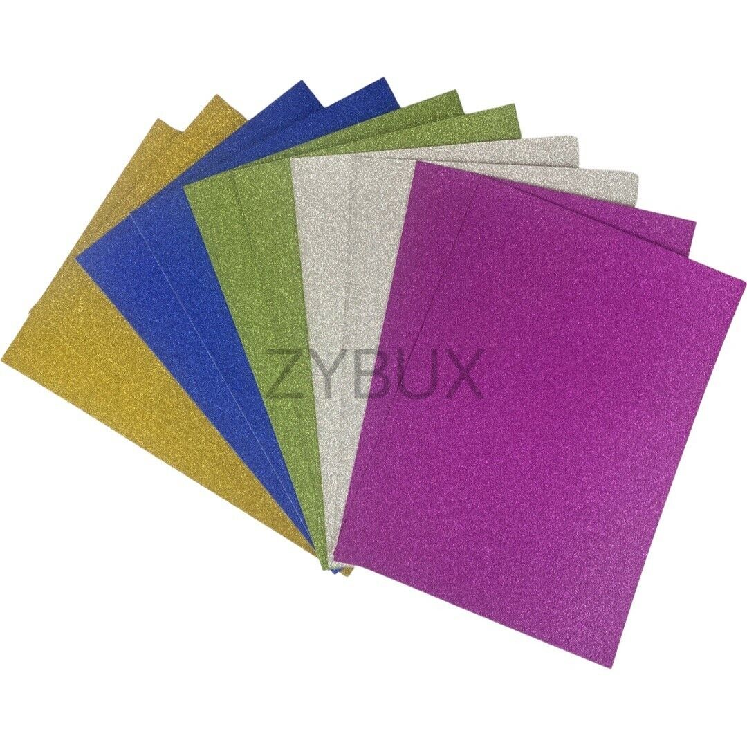 A4 Glitter Card Pack – 10 Sheets, 5 Colours, Low Shed Fixed Glitter