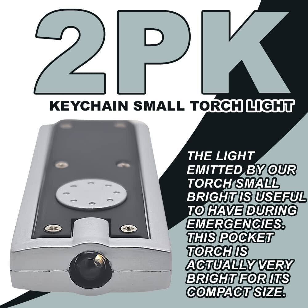 2 LED Keychain Lights - Ultra Bright Mini Torch for Camping