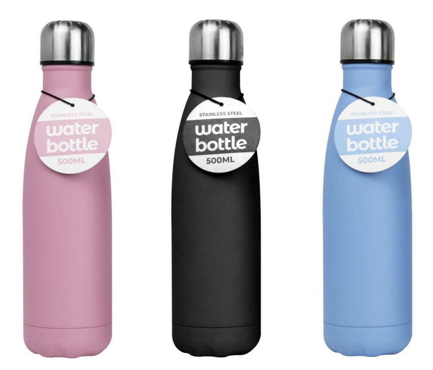 Stainless Steel Water Bottle Vacuum Insulated 500ml Drink Sports Gym Metal Flask