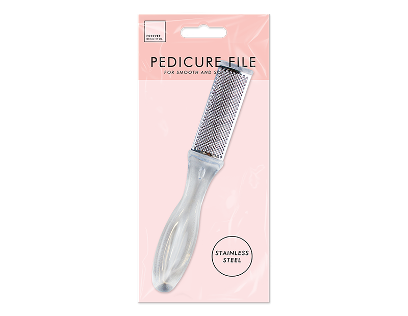 Stainless Steel Plastic PEDICURE FOOT FILE Hard Skin Remover Grater Smoother New