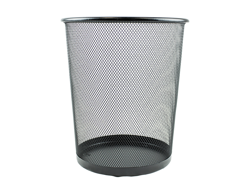 2 x METAL MESH WASTE PAPER BIN FOR OFFICE HOME USE BEDROOM - LIGHTWEIGHT STURDY