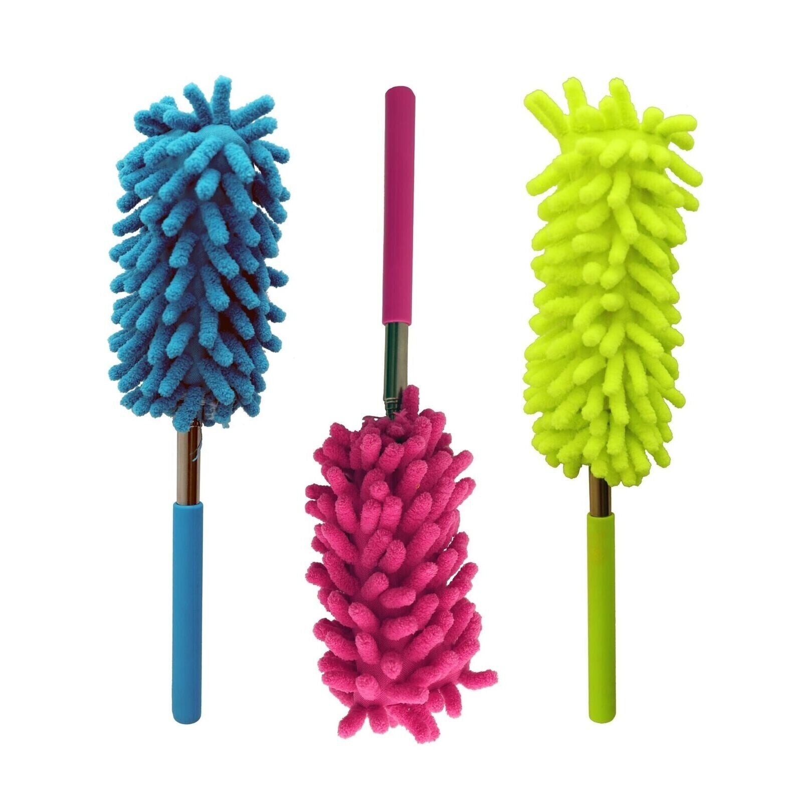 3 Extendable Telescopic Magic Microfibre Cleaning Feather Duster Extending Brush - ZYBUX