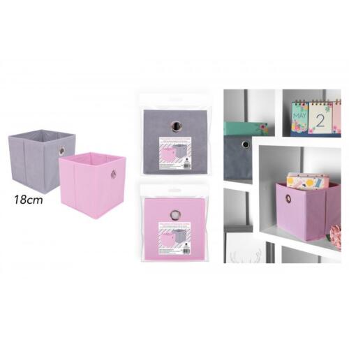Storage Cubes Set of 4 Foldable Fabric Storage Baskets Cubes 18cm Square Basket - ZYBUX