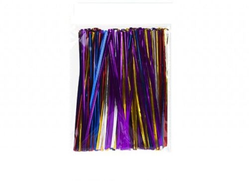 16cm Coloured Twist Ties Metallic Gift Treat Cellophane Sweet Party Bag Sandwich