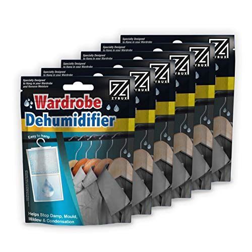 6 HANGING WARDROBE DEHUMIDIFIER BAGS MOULD MILDEW DAMP DRAWERS HOME DISPOSABLE