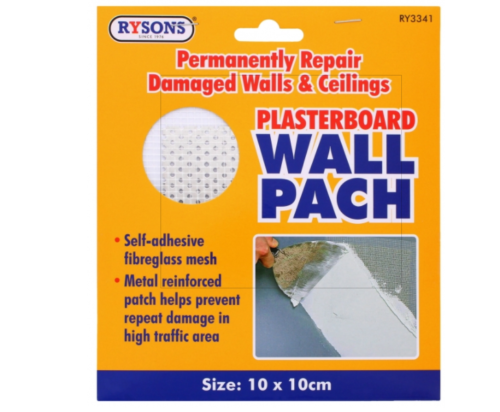 Self Adhesive Wall Repair Patch 10cm x 10cm Mesh Drywall Ceilings Plastering