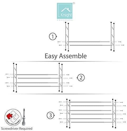 Chrome 3 Tier Shoe Rack Stackable & Extendable Expandable Organiser Shoes Tidy