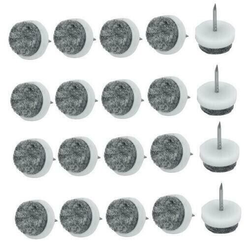 24x Furniture Leg Floor Protectors Felt Nail Pads & Glide Caps