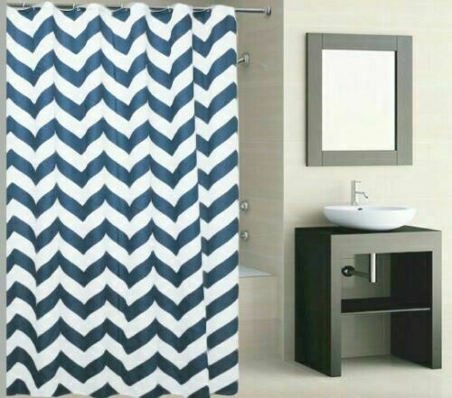 Luxury Modern Bathroom Shower Liner Curtains Extra Long with Hooks 180 x 180cm