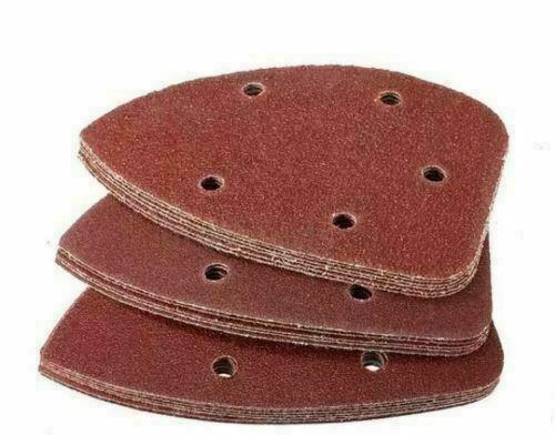 6 X Universal Fit Palm Sander Pad Triangle Grit Sanding Paper Sheet Tool