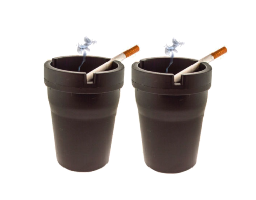 New 2 X BUTT BUCKET ASHTRAY Cigarette Self Extinguishing Bin Car Home Portable