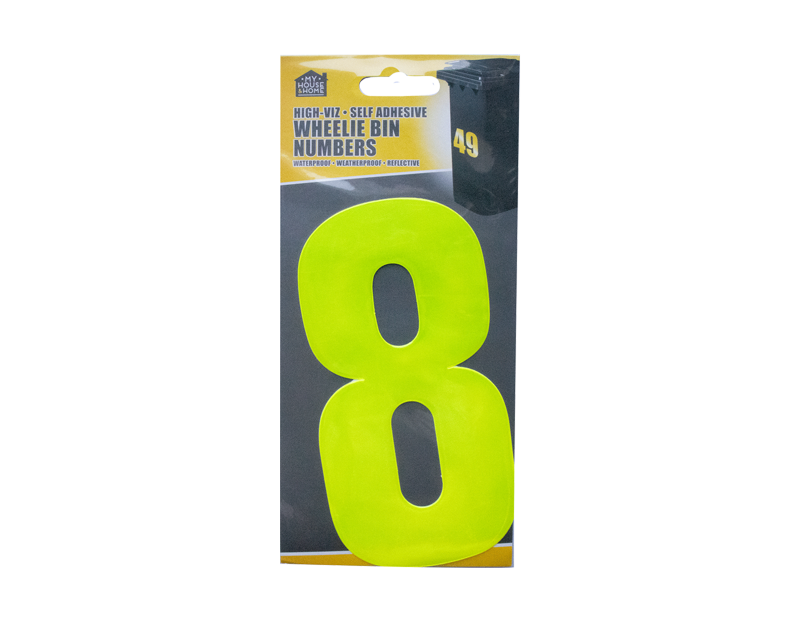 Wheelie Bin House Numbers Adhesive Wheely Stickers Reflective Sticky Numbers - ZYBUX