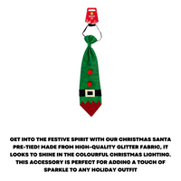 Mens Christmas Stick On Tie Glitter Sparkle Novelty Party Fancy Dress Xmas Gift - ZYBUX
