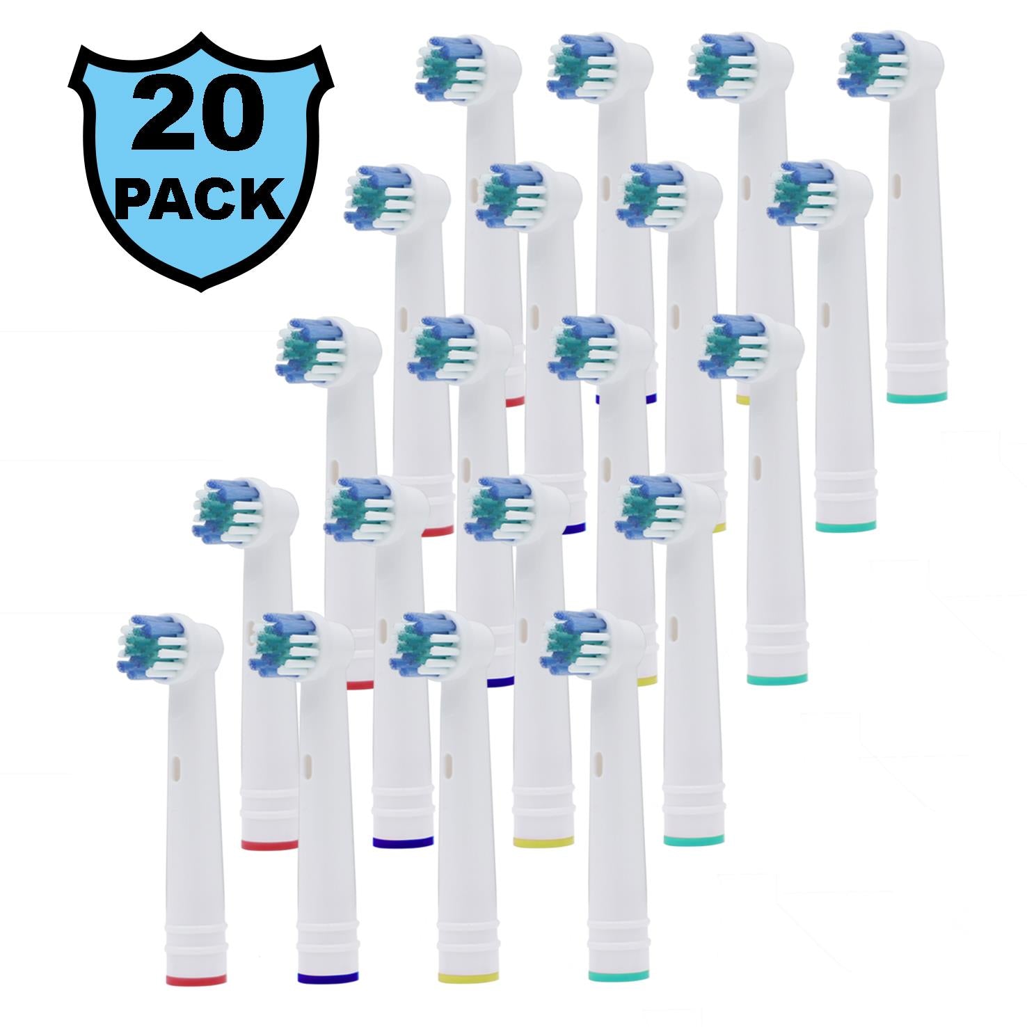 ZYBUX - Compatible with Oral B Toothbrush Heads | Compatible Heads for Oral B Electric Toothbrush | Toothbrush Heads Compatible/Replacement for Oral B Electric Toothbrush Heads - Pack of 20 - ZYBUX