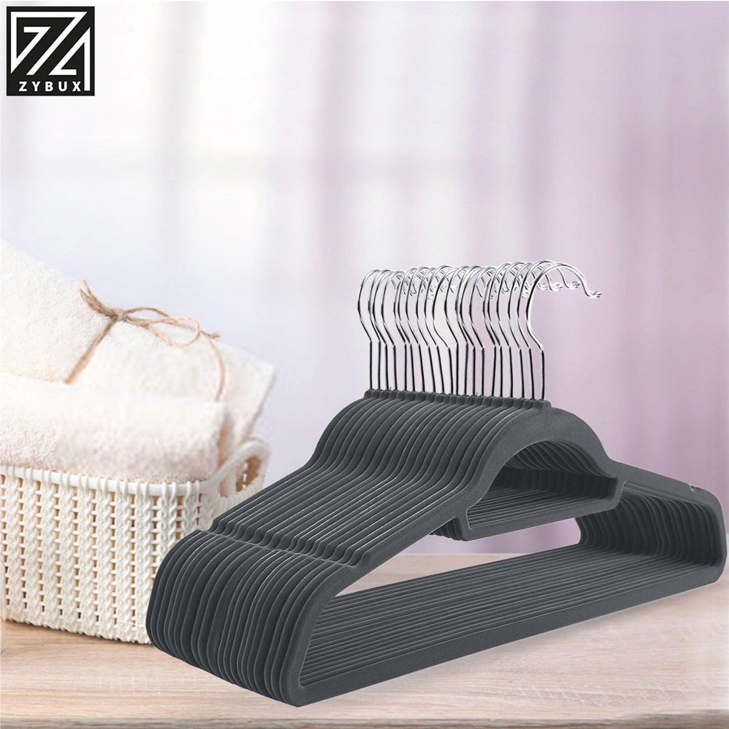 ZYBUX - 20 Pack Velvet Hangers - Grey - ZYBUX