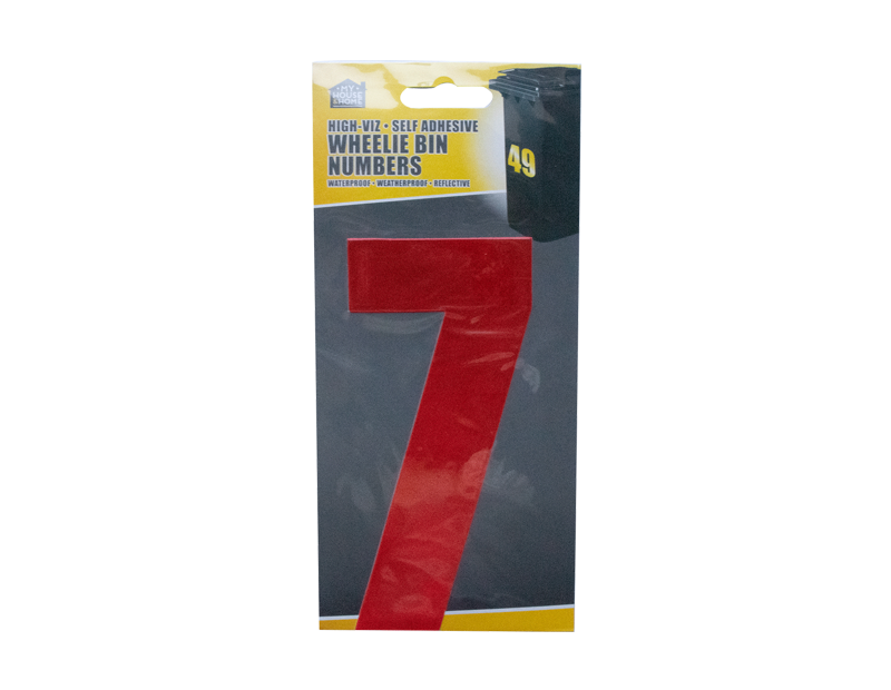 Wheelie Bin House Numbers Adhesive Wheely Stickers Reflective Sticky Numbers - ZYBUX