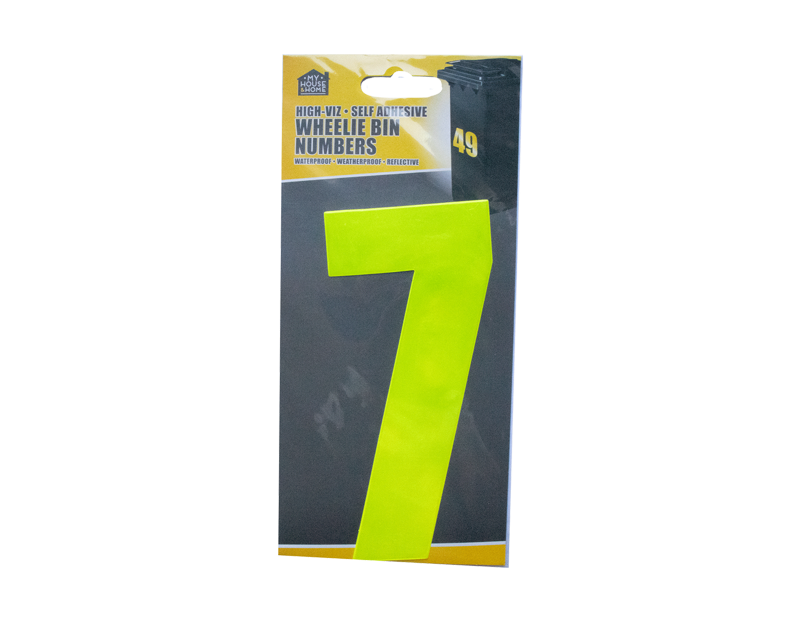 Wheelie Bin House Numbers Adhesive Wheely Stickers Reflective Sticky Numbers - ZYBUX
